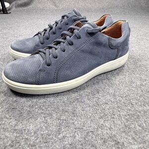 ECCO Soft 7 Mens Navy Blue Nubuck Leather Perforated Sneakers Size 43 10